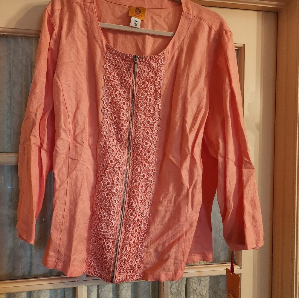 PINK BLUSH ZIP UP JACKET FROM DILLARDS